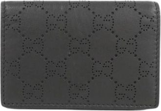 Gucci Pre-owned Card case - unisex - Vintage Accessoires - Zwart - ONE Size - Leer - Vintage