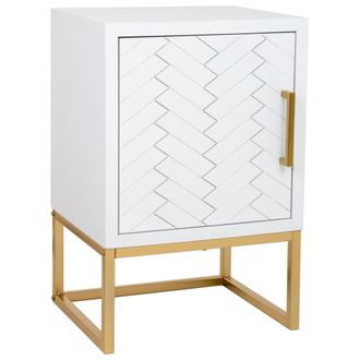 Wanderlust Deco Mesita 1 puerta madera y metal 40x35x61h cm