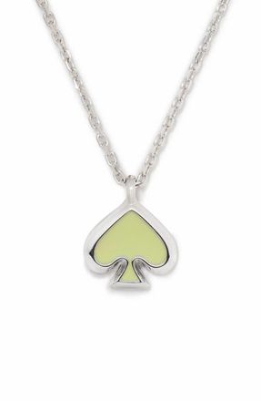 Kate Spade New York mini spade pendant necklace in Bosc Pear/Silver at Nordstrom