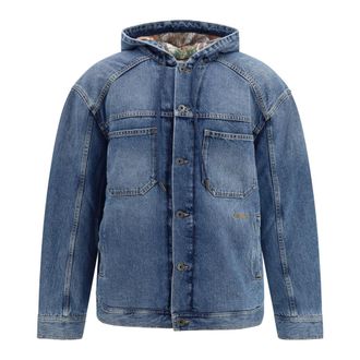 Off-white Bookish Padded Denim Jacket - Heren - Jassen - Blauw - Maat: L Denim
