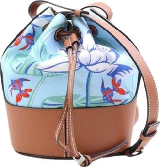 Loewe Pre-owned Bucket Bags, female, Blue, Size: ONE SIZE Pre-owned Canvas Bucket Bag