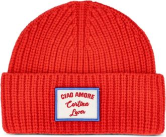 Giada Benincasa Berretto a coste con applicazione - Rosso