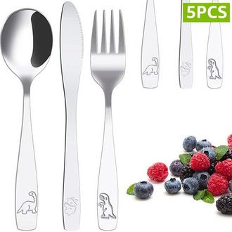 OEM Juego De Cubiertos Infantiles De 15 Piezas Fabricado En Acero Inoxidable 410, Que Incluye Tenedor, Cuchara Y Cuchillo Para Ni&ntilde;os