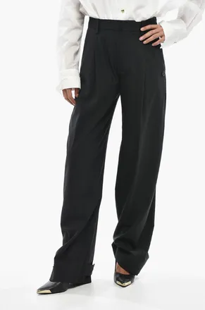 Moncler 4 EDWARD ENNINFUL Pantaloni in Misto Lana con Passanti Moncler