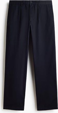 H&M Relaxed-fit Cotton Twill Chinos in Navy Blue at Nordstrom, Size 40