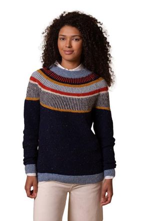 Celtic & Co. Statement Donegal Wool Sweater in Navy/Denim at Nordstrom, Size X-Small