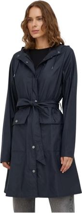 Rains Curve Long Jacket - Jackets - Mujer - Azul - XL
