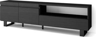 Skraut Home Mueble tv efecto madera negro 200x35x57cm con patas
