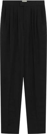 Saint Laurent Habutai Zijden Broek - Dames - Wijde Broeken - Zwart - XS - Broeken