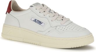 Autry Womens Medalist Low Leather Sneakers Wht-Deepclaret Wht/deepclaret