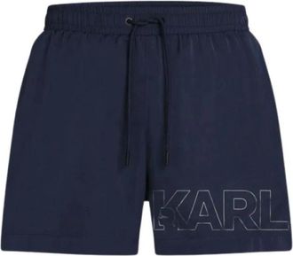 Karl Lagerfeld Metallic Logo Short Boardshort - Heren - Strandmode - Blauw - M - Polyester - Badmode