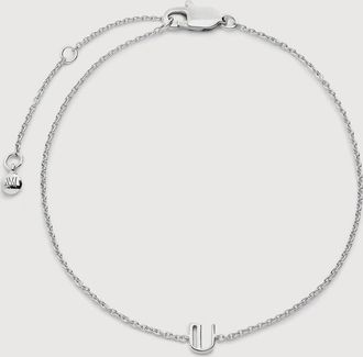 Monica Vinader Sterling Silver Initial U Chain Bracelet