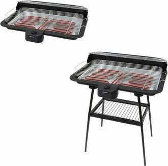 Trade Shop Trade Shop - Barbacoa El&eacute;ctrica Con Parrilla De Mesa 2in1 2200w Parrilla Termostato Ajustable