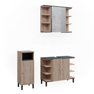 Vicco Conjunto De Muebles De Ba&ntilde;o Aquis, Sonoma, 3 Piezas