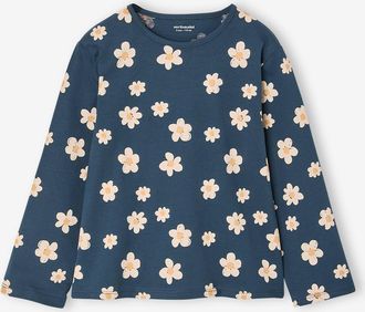 Vertbaudet M&auml;dchen Langarmshirt mit Allover-Herzprint marine