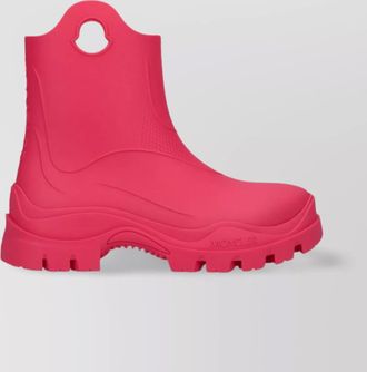 Moncler short boots with pull tabs and round toe