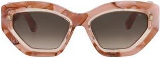 Philipp Plein 55mm Geometric Sunglasses in Pink Pink Brown at Nordstrom Rack