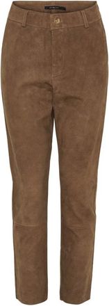 BTF-CPH Pantalones Tobilleros de Ante - Trousers - Mujer - Marr&oacute;n - XS