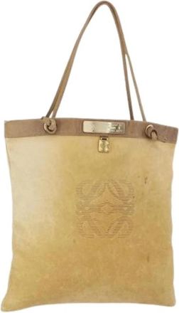 Loewe Pre-owned Shoulder Bag - Dames - Vintage Shopper - Beige - ONE Size - Leer - Vintage