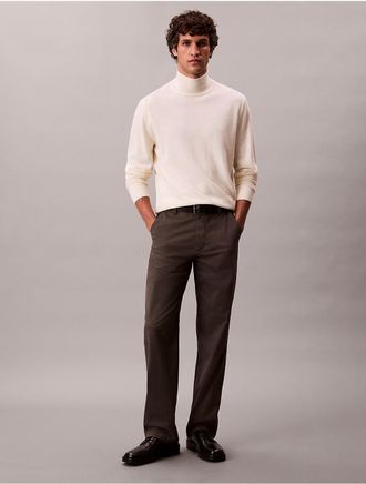 Calvin Klein Mens Merino Wool Mock Neck Sweater - Neutral - 2XL