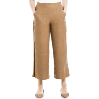 Max Studio Textured Wide Leg Pants in Brown at Nordstrom Rack, Size X-Small