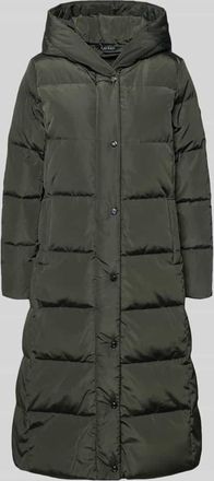 Lauren Ralph Lauren Slim Fit Steppmantel mit Kapuze in Oliv, Größe XL