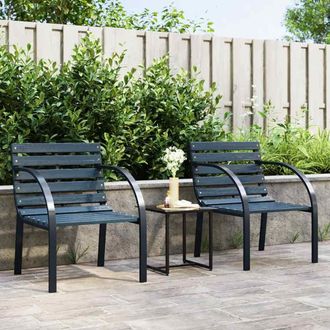 vidaXL Sillas De Jard&iacute;n 2 Unidades Madera Gris Vidaxl