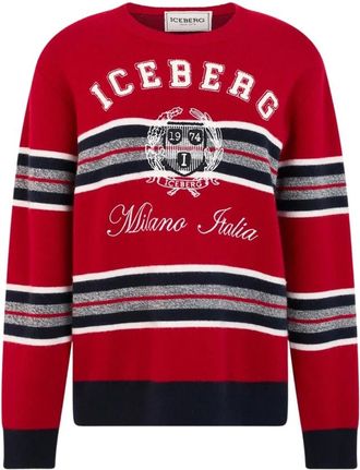 Iceberg Trui met ronde hals - Dames - Truien - Rood - Maat: S Wol