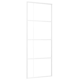 vidaXL Puerta Corredera Esg Vidrio Y Aluminio Blanca 76x205 Cm Vidaxl