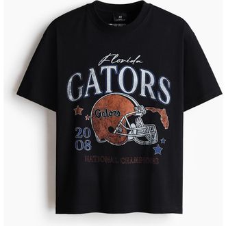 H&M Loose fit t-shirt in Black/florida Gators at Nordstrom, Size X-Large