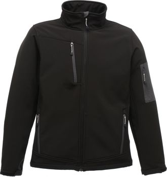 Regatta Standout Mens Arcola 3 Layer Softshell Jacket (Waterproof And Breathable) (Black / Seal Grey) - Size Small