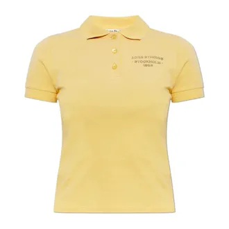 Acne Studios Polo Shirts, female, Yellow, Size: XS Sprayed Polo T-shirt
