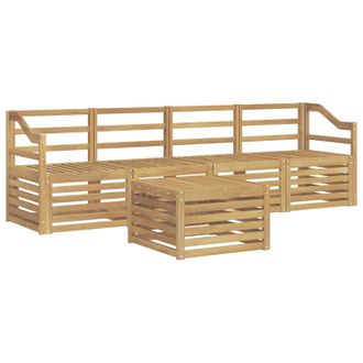 vidaXL Conjunto De Sof&aacute;s De Exterior 5 Pcs Blanco Vidaxl