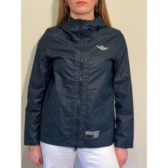 Aeronautica Waterdichte Parka met Capuchon - Dames - Regenjassen - Blauw - S - Katoen - Jassen