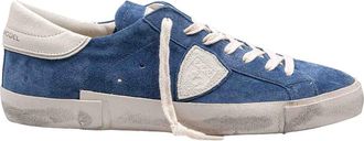 Philippe Model PRSX sneakers in blue jeans color suede