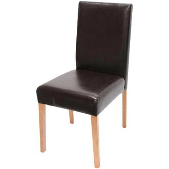 Hhg Nunca Usado] Silla De Comedor Littau, Silla De Cocina, Cuero, Marr&oacute;n, Patas Claras