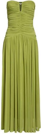 Nia Beverly Ruched Strapless Chiffon Maxi Dress in Peridot at Nordstrom, Size X-Large