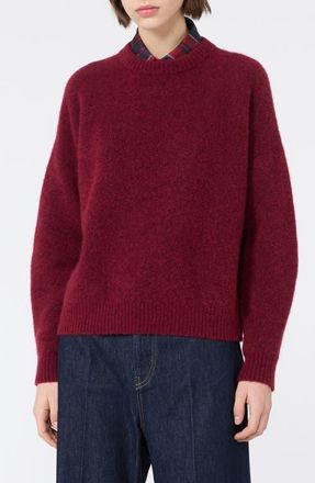 Max Mara Alpaca Blend Crewneck Sweater in Bordeaux at Nordstrom, Size X-Small
