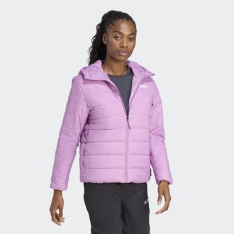 ADIDAS TERREX Outdoorjacke ADIDAS TERREX W MT ESS P HO J, Damen, Gr. XL, lila (preloved lila), Obermaterial: 100% Polyamid, Jacken Outdoorjacke, w&auml;rmend durch Clima