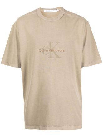 Calvin Klein T-shirt con ricamo - Toni neutri