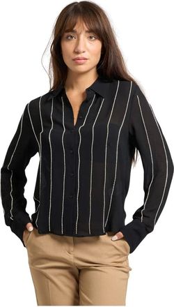 HUGO BOSS Overhemden, Dames, Zwart, XL, Zwarte Casual Overhemden