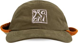 Marni Gabardine Baseballpet met Oorkleppen - Heren - Petten - Groen - L - Katoen - Accessoires