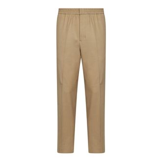 Ami Broeken, Heren, Beige, M, Wol, Broek met elastische tailleband