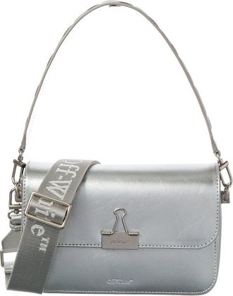 Off-white Binder Medium Leather Clutch