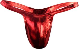 Generic Mens Sexy Liquid Metallic Briefs Shiny Thongs Y-Fronts Bulge Pouch G-String Hollow-Out Sparkly Slips Erotic Tanga Stretchy Underwear Comfort Panties f