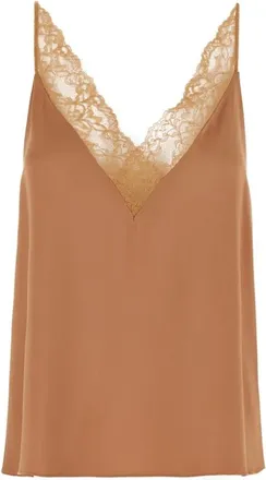 Forte_Forte Tops, Dames, Roze, S, Top met kanten rand
