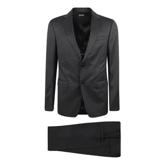 Ermenegildo Zegna Single Breasted Suits, male, Black, Size: M Suit Set