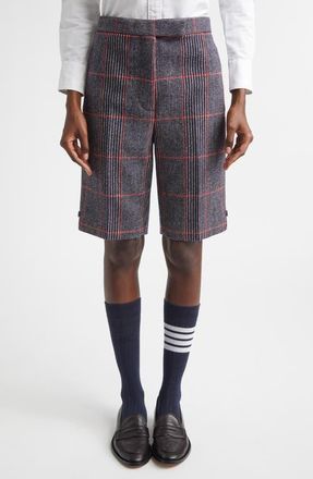 Thom Browne Glen Plaid Backstrap Bermuda Shorts in Red/blue/white at Nordstrom, Size 10 Us