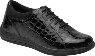 Drew Tulip Leather Sneaker in Black Croc at Nordstrom, Size 8.5
