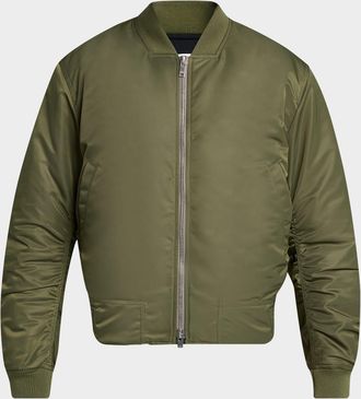 Bottega Veneta Men & apos;s Intrecciato-Patch Nylon Bomber Jacket